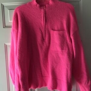 Lou & Grey Fuzzy Zip Pocket Sweater